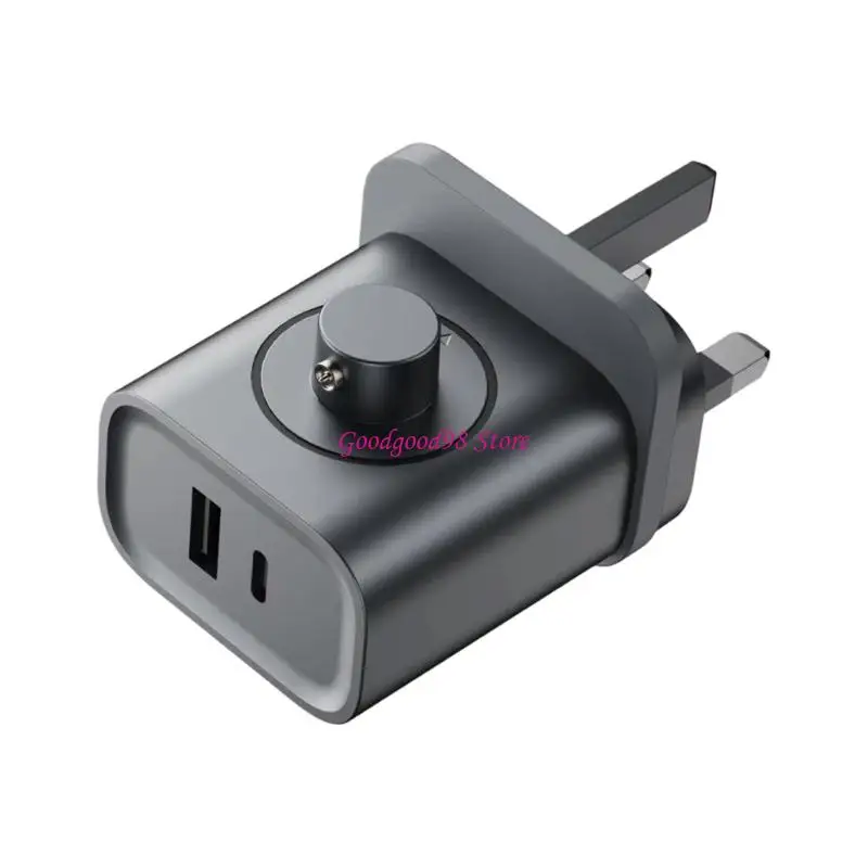 25W Small Wall with USB Type C, USB-A, and Side Charging Area