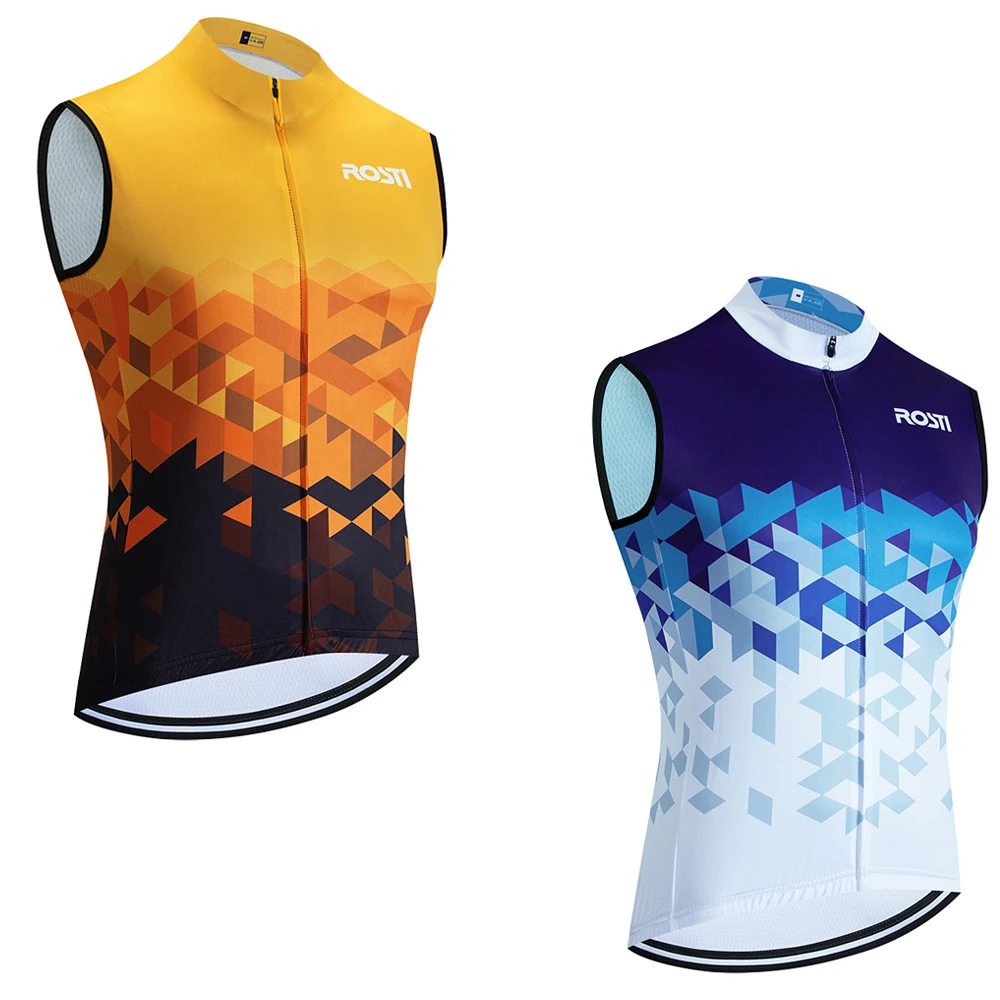 Nowa koszulka rowerowa ROSTI bez rękawów kamizelka rowerowa 2024 ITALIA Maillot mężczyzn kobiet Ropa Ciclismo MTB Bicycl Gilet Jersey 3 tylne