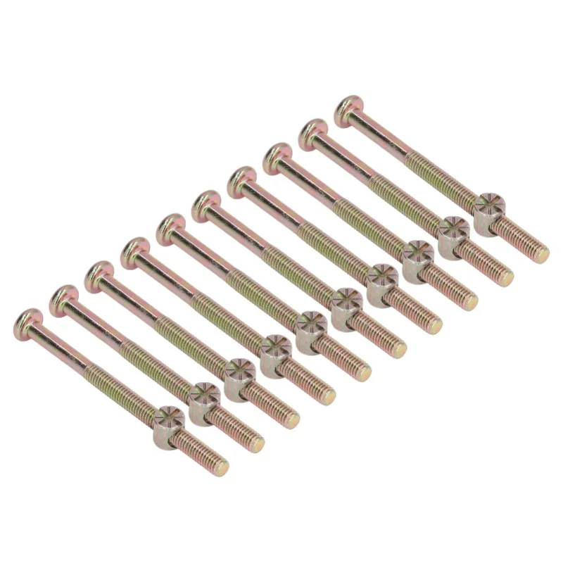 10 Sets Baby Bed Crib Screw M6 Galvanized Stainless Steel Hex Socket Head Cap Screws Hardware Kit For FurnitureM6x80mm