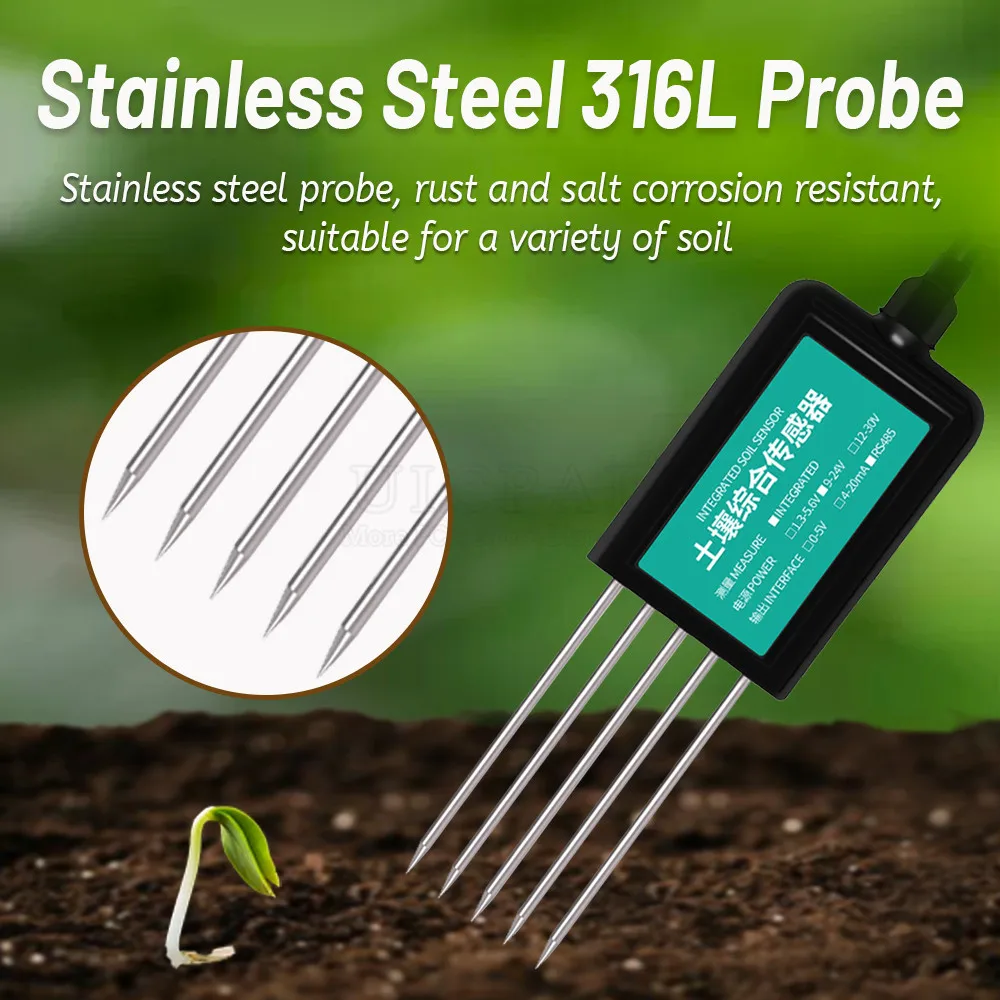 Imagem -04 - Temperatura do Solo Sensor de Umidade ph Condutividade Detector Nutriente Sal Nitrogênio Fósforo Potter em Rs485