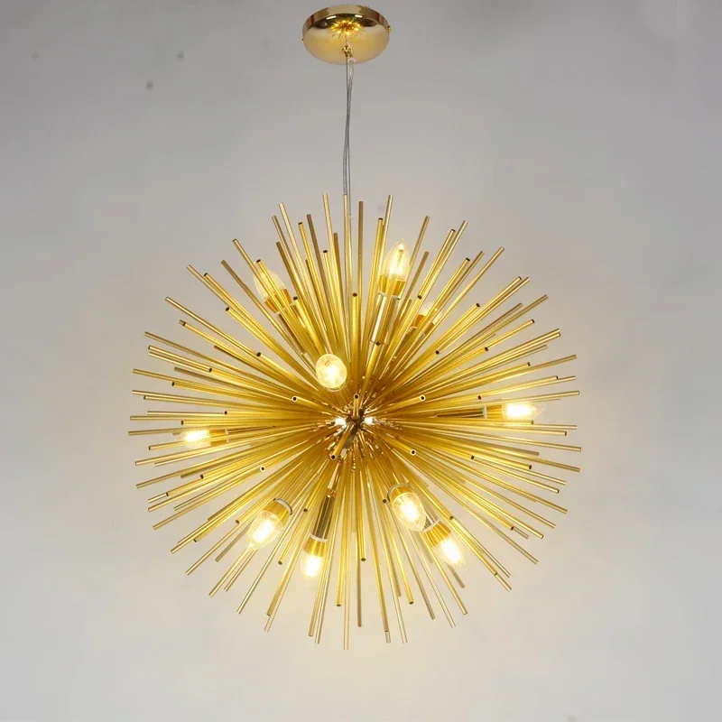 Creative Nordic Artistic Aluminum Chandelier Golden Hanging Lamps Decorative Fixture Lighting Led Home Lights