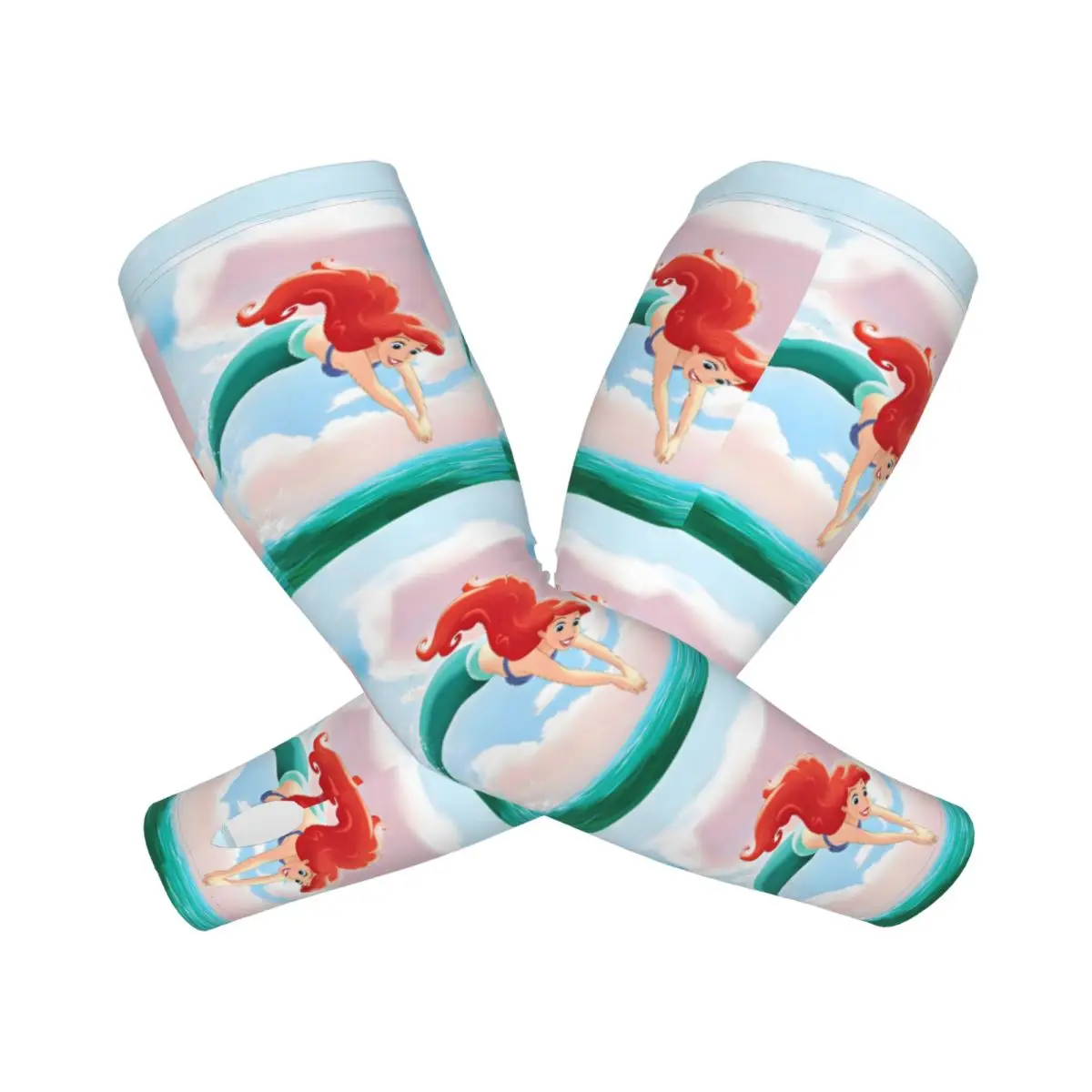 Custom The Little Mermaid Cooling Arm Sleeves for Women Men Animation Cycling Fishing Tattoo Cover Up