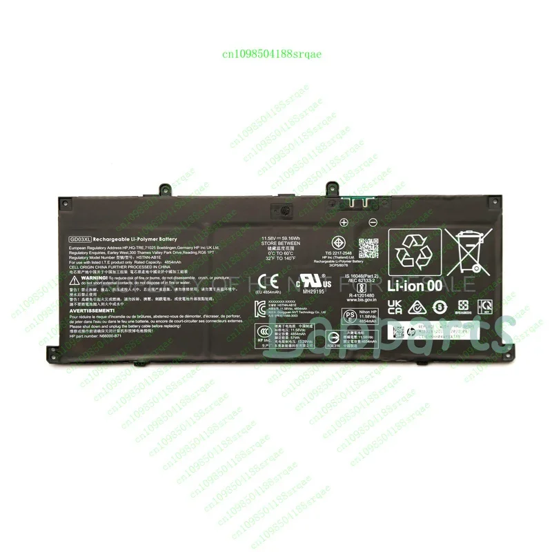 

Genuine Battery GD03XL for HP Pavilion 16-af0067st / Envy x360 2-in-1 N66215-005%100 test
