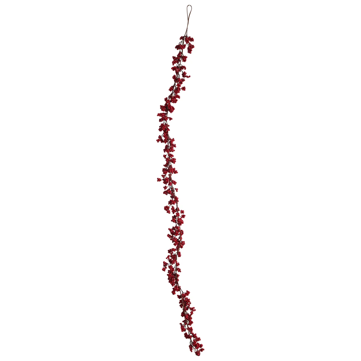 Guirnalda navideña de bayas rojas de 5,9 pies, guirnalda navideña Artificial de Pip roja burdeos para decoraciones de chimenea, decoración navideña
