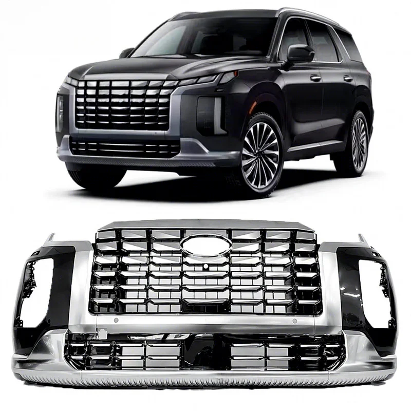 High Quality Classical Style USA Type Complete Plastic Front Bumper With Chrome Decoration Fit For Palisade 2024 Universal Auto