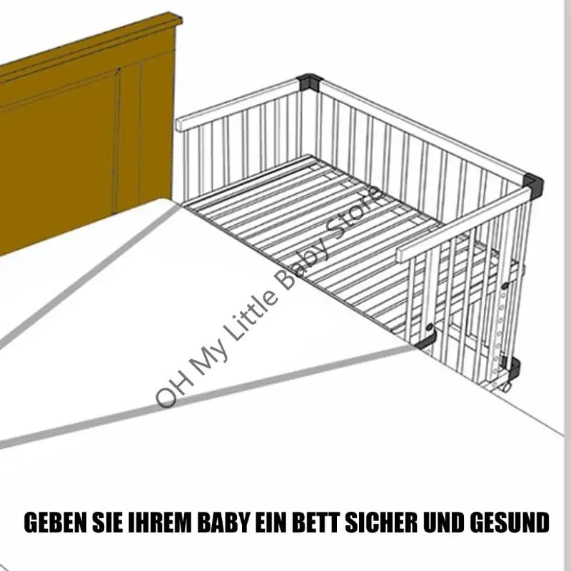 قفل حماية سرير الأطفال M76C نونسليب، حامل حاجز السرير القابل للتعديل، آمن لسلامة الطفل بدون أداة #3