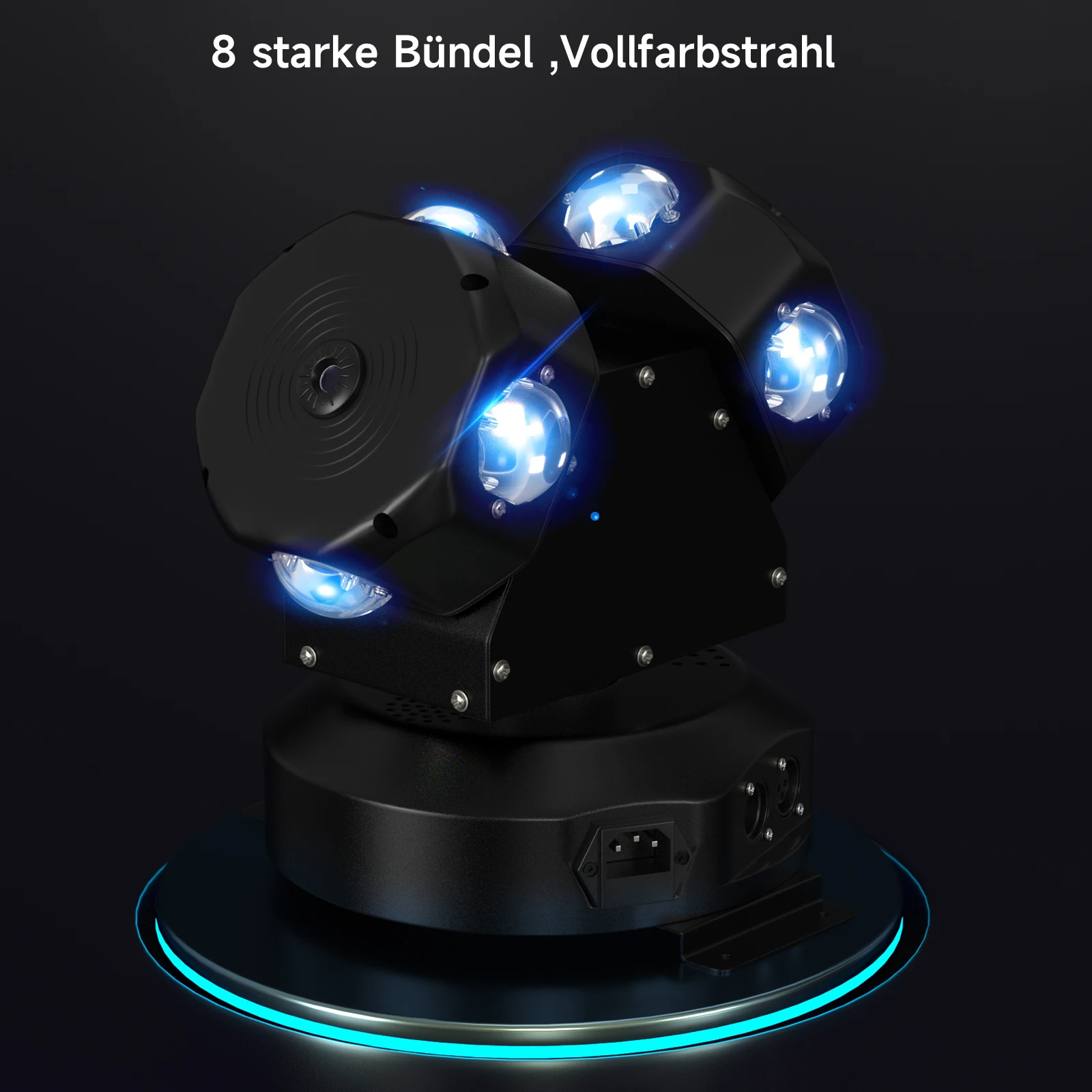 

Areyourshop Мощный движущийся головной фонарь мощностью 120 Вт | 8-LED RGBW с вращающимся лучом | DMX512 и управление звуком | DJ сценическое освещение