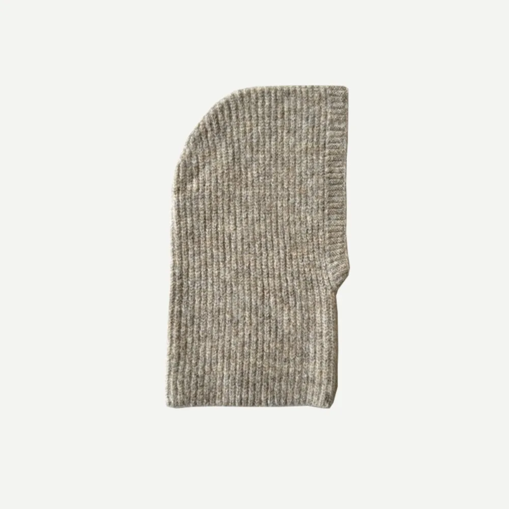 Fashion Alpaca Wool Balaclava Hat Wool Blend Solid Color Knitted Hat Soft Warm Pullover Hat Female/Girls