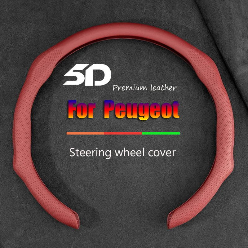 

NAPPA Leather Breathable Car Steering Wheel Cover For Peugeot 107 206 308 307 207 208 3008 5008 407 508 2008 Automotive Parts