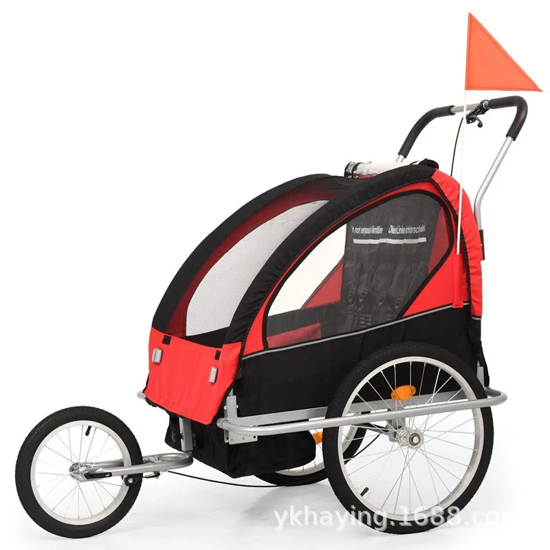 Multifunctional Parent-child Outdoor Children\'s Bicycle Trailer Foldable Double Baby Baby Trolley Go Out Pet Trailer Portable