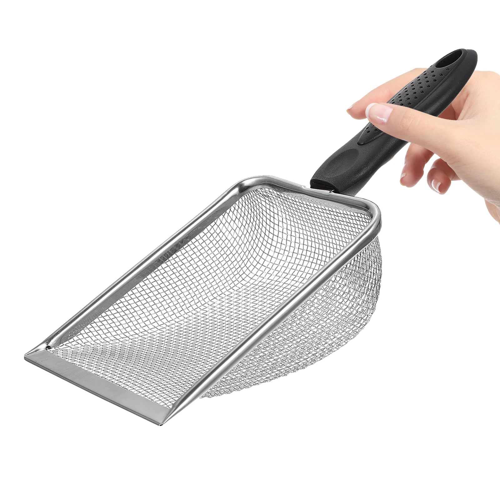 

1Pcs Stainless Steel Reptile Sand Shovel Ergonomic Design Filtering Scoop Tortoise Scorpion Lizard Bedding Cleaning Accessory