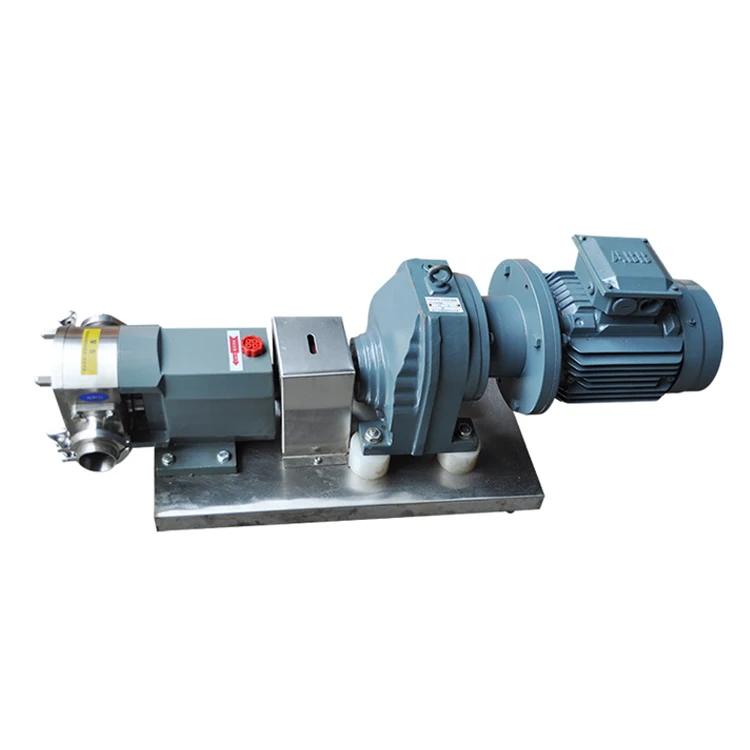 High Viscosity Single-Stage Stainless Steel Syrup Pump Gear Box Electric Sanitary Lobe Pump Clean Water Chocolate 5kw