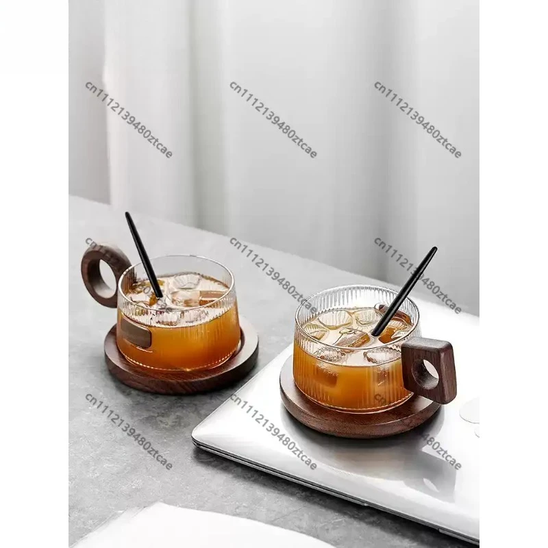 Japanese High‑Grade Glass Coffee Cup Set,High‑value Coffee Cup With Spoon,Gift Box