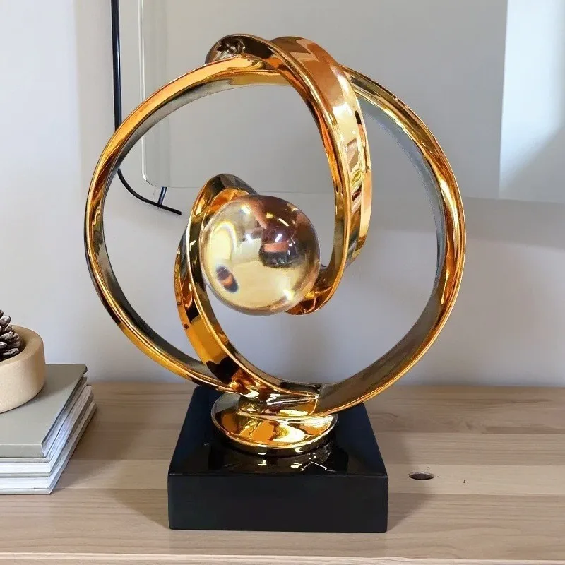 Light luxury, high-end living room art ornaments, high-end sense of feng shui, changing times, display soft decoration