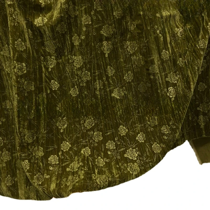 Rose Flower Brocade Jacquard Velvet Fabric, African Nigerian Embossed Fabric for DIY Sewing Dress Cheongsam, 50cm/100cm x 135cm