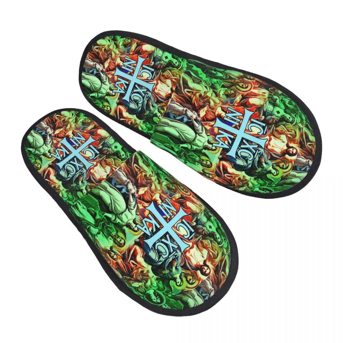 

Тапочки без шнуровки на заказ IC XC NI KA Sacred Gathering Christ And Disciples With Mary House, тапочки из пенопласта с крестом и хростограмой