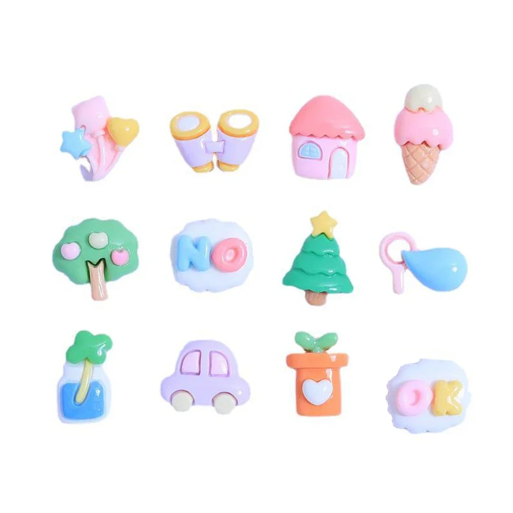30PCS Cartoon Mini Home Series Resin Flat Back Cabochons For Hairpin Scrapbooking DIY Jewelry Craft Decoration Accessories