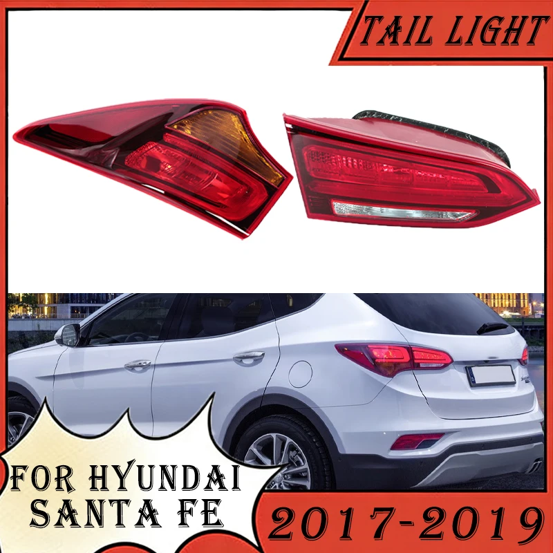 

For Hyundai Santa Fe 2017 2018 2019 Rear Bumper Tail Light Stop Brake Lamp Taillights Reverse Lights Signal Light No Bulb