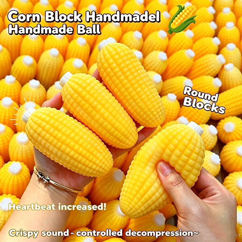 Corn Crunchy Squishy Squeeze Toys Non-Bounce Moldable Stress Ball Fidget Toy ASMR Sensory Stress Relief Toys for Adults Gifts