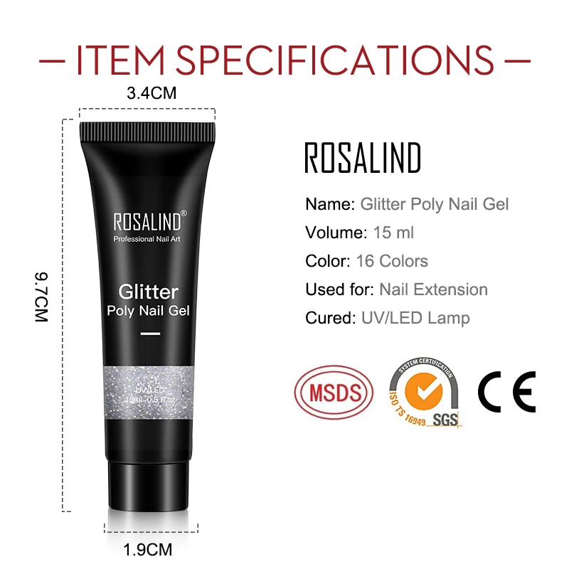 ROSALIND-Verhéritage à Ongles XR N64.Art, Gel pour Extension de Manucure, Construction Rapide des Doigts, 15ml