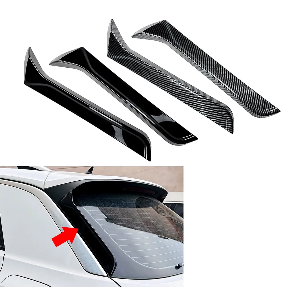 2Pcs Auto ABS Rear Window Side Spoiler Wings Lip Body Kit For VW T-ROC 2017 2018 2019 2020 2021 2022 2023 2024