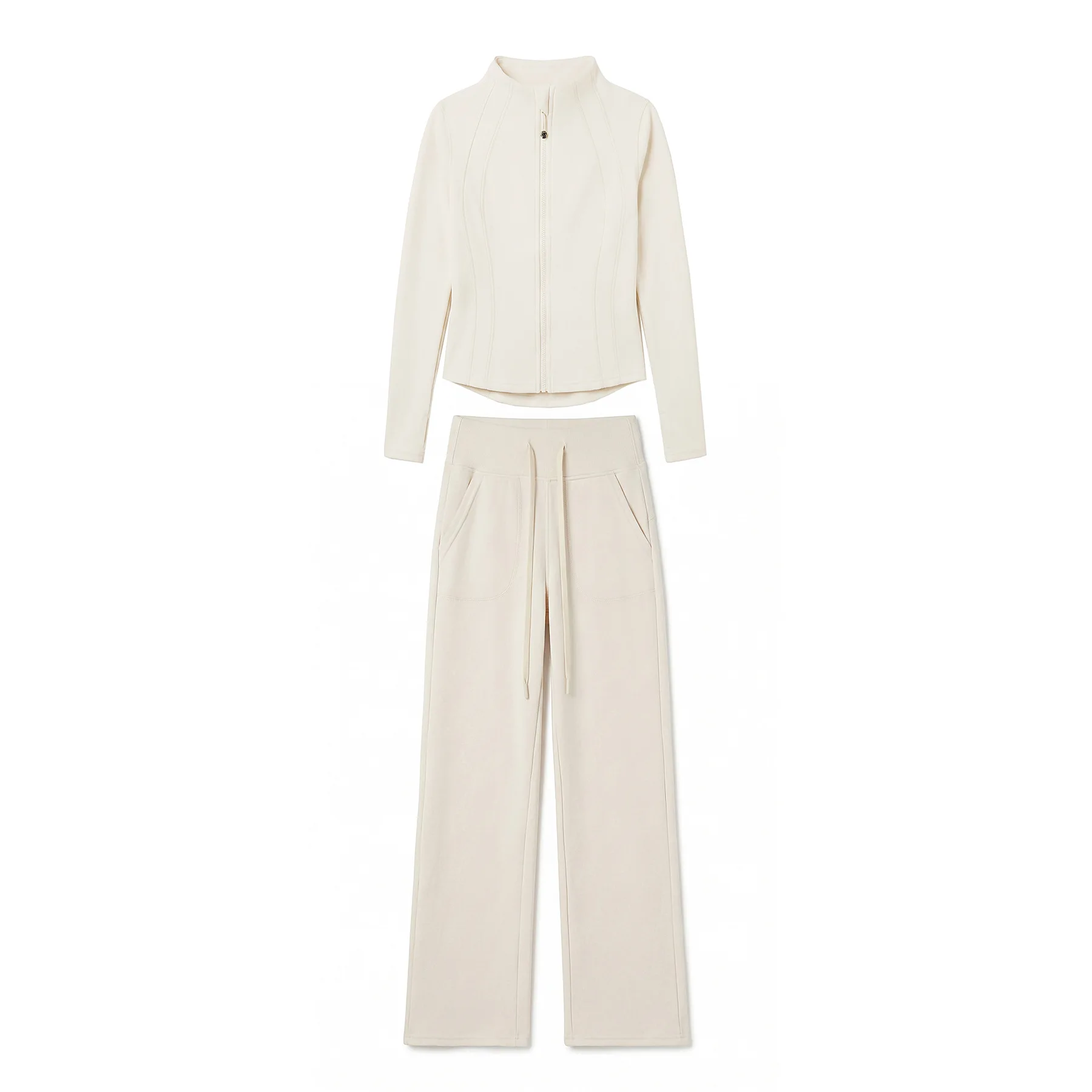 Autumn and Winter Windproof Casual Yoga Suit Women's Hooded Wide-leg Pants Suit