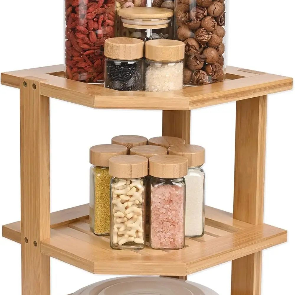 

3-Tier Bamboo Spice Rack, Compact Cabinet Organizer, Multi-Purpose Shelf for Kitchen Essentials
