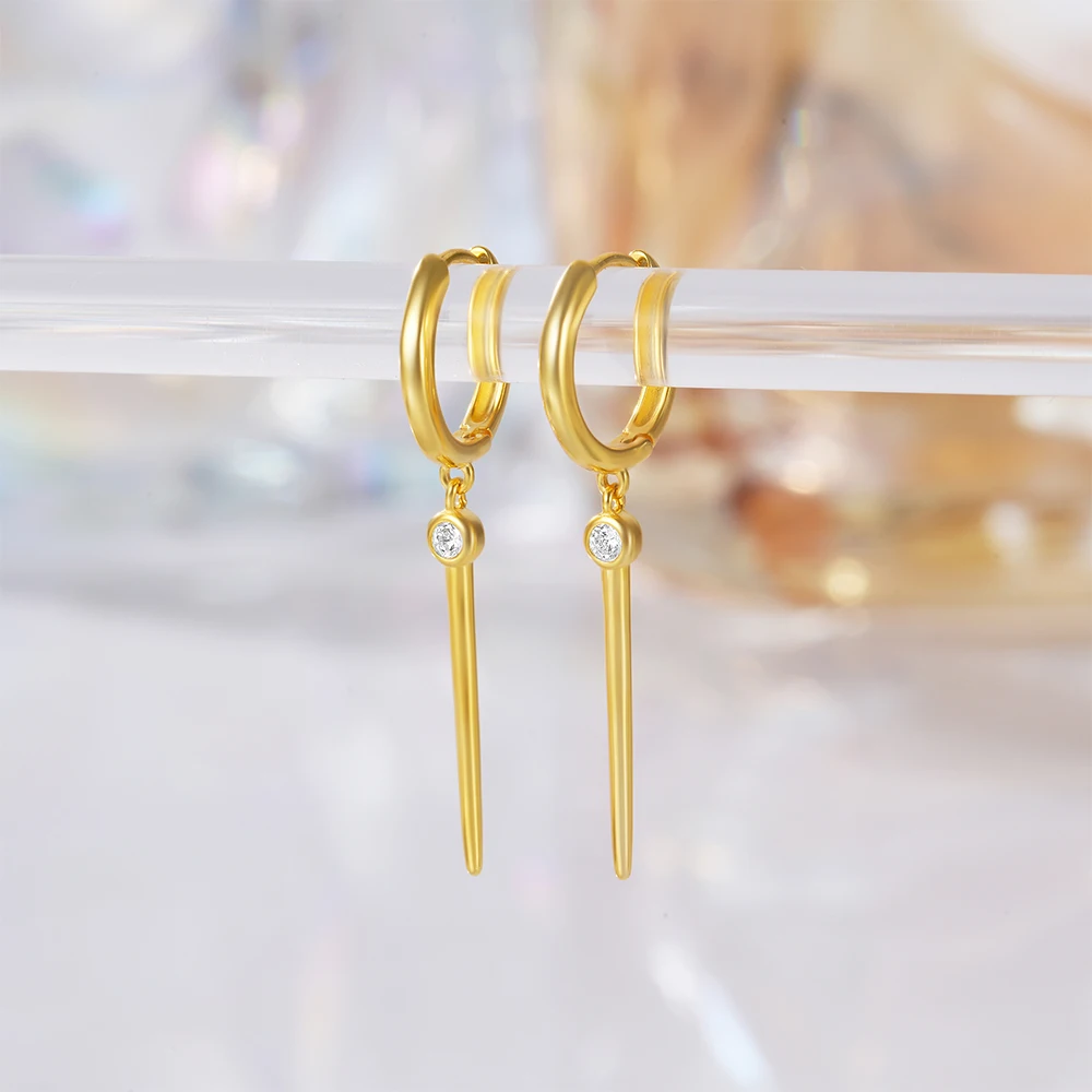 ROXI 925 Sterling Silver Zircon Cone Drop Earrings Women korean Minimalist Earring Wedding Banquet Jewelry Gifts серьги