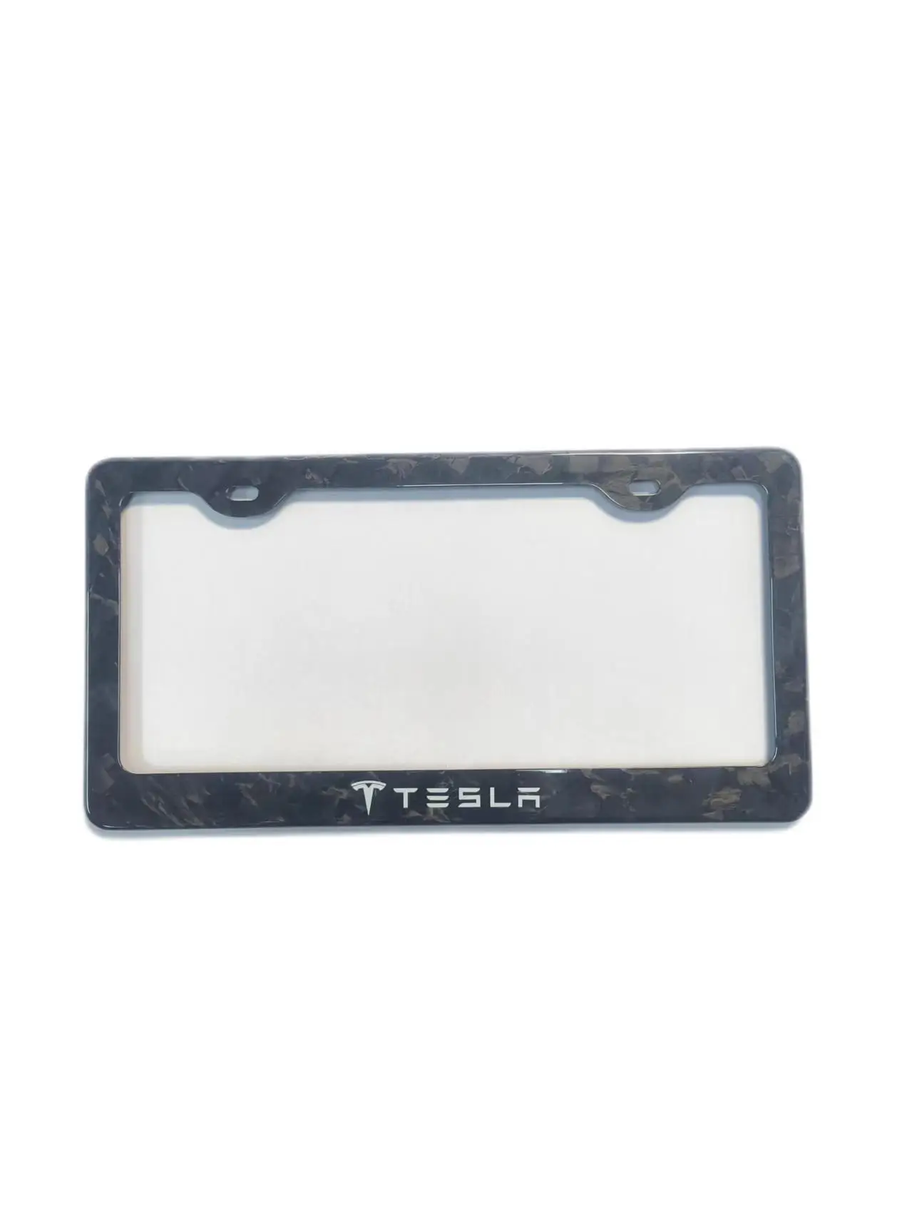 For Tesla 100% genuine 3k twill forged carbon fiber license plate frame cover, glossy UV protection, lightweight.