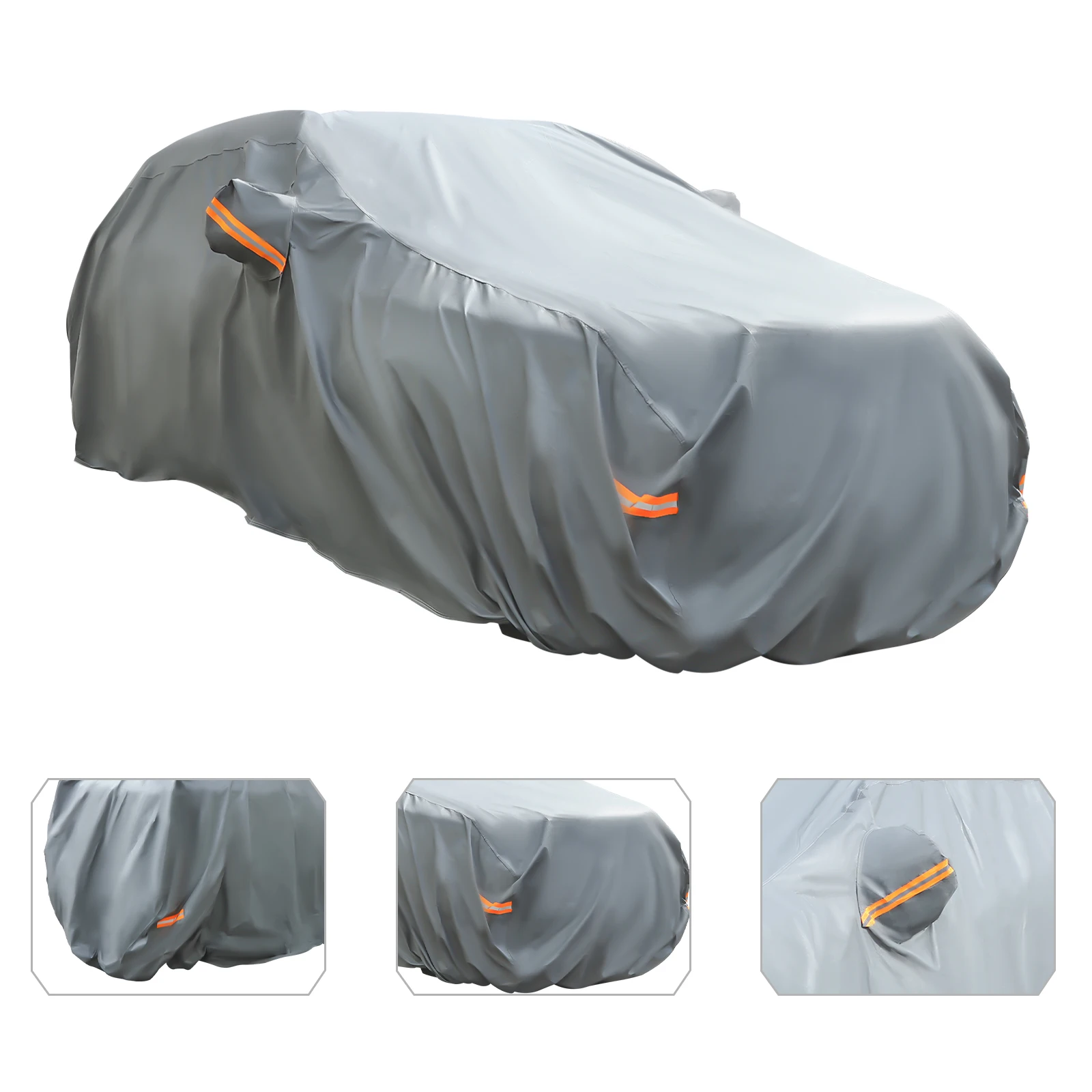 Waterproof Car Cover, 4 Layer Car Cover for Land Rover Range Rover Sport, Silver Grey