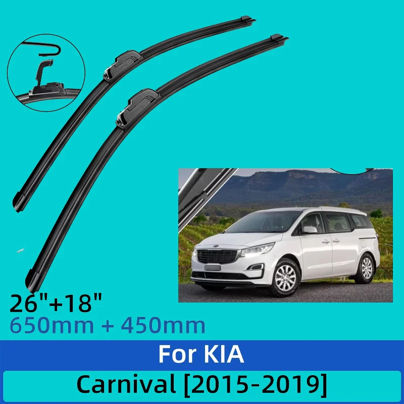 

2PCS For KIA Carnival 2015-2019 2016 2017 2018 26"+18" Front Wiper Blades Windshield Windscreen Window Cutter Accessories