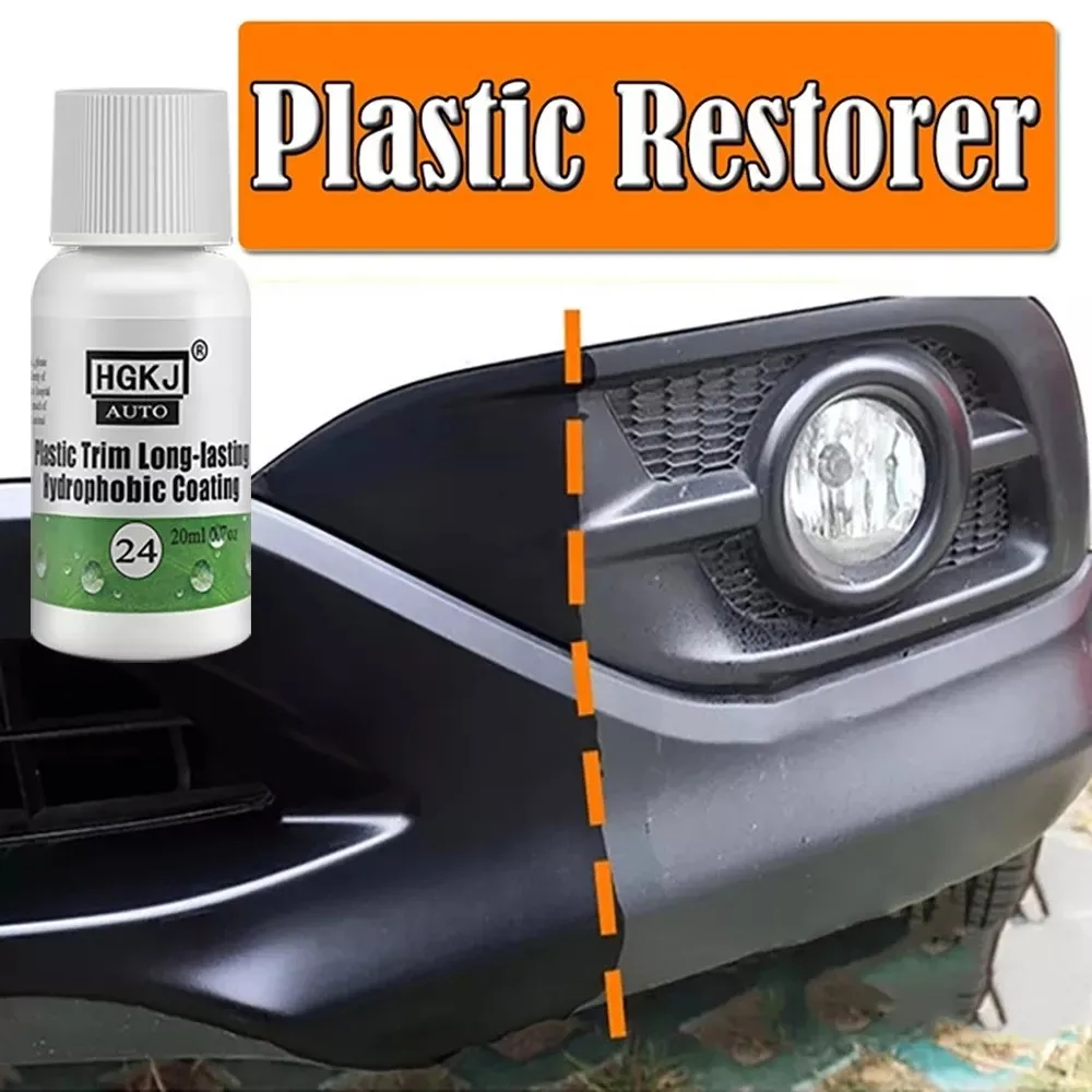 HGKJ 24 Car Plastic Renovator Trim Hydrophobic Liquid Plastic Restorer Polish Long-Lasting Protects Car Cleaning Products