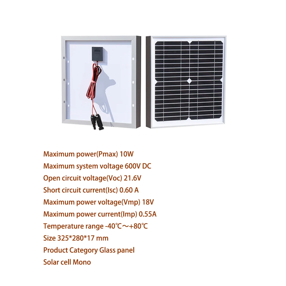 XINPUGUANG Glass Solar Panel 단단한 유리 태양 전지 패널, 단결정 발전 PV 패널 충전 패널, 10W, 25W, 50W, 100W, 200W