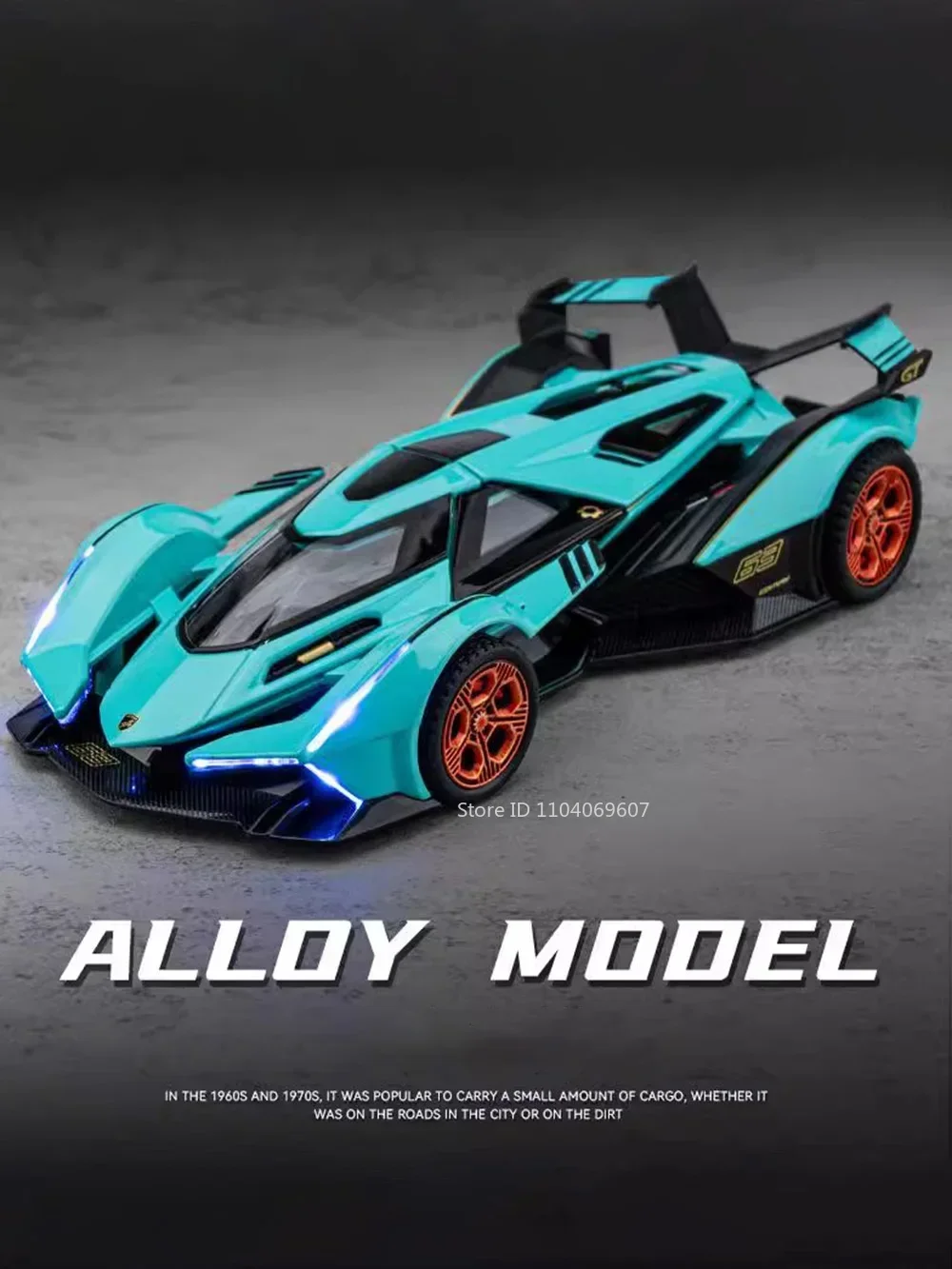 1:32 Lambor V12 GT Super Auto Modell Spielzeug Metall Druckguss Zurückziehen Musik Licht Miniatur Racing Fahrzeug Modelle Dekoration Jungen Geschenke – Detail 1