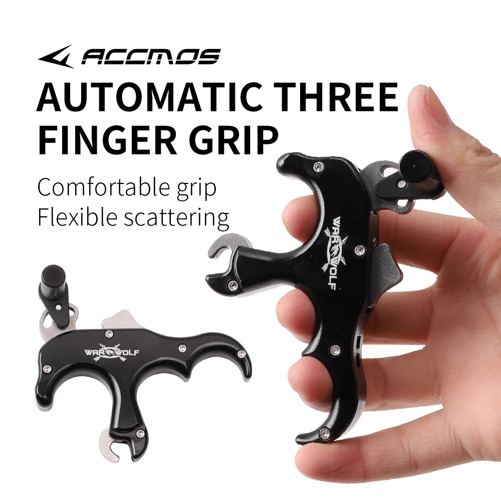 Handheld Aluminum Alloy 3finger Automatic Grip Caliper Release Aid Thumb Trigger Archery Compound Bow Shooting Hunting Acccessor - view 3