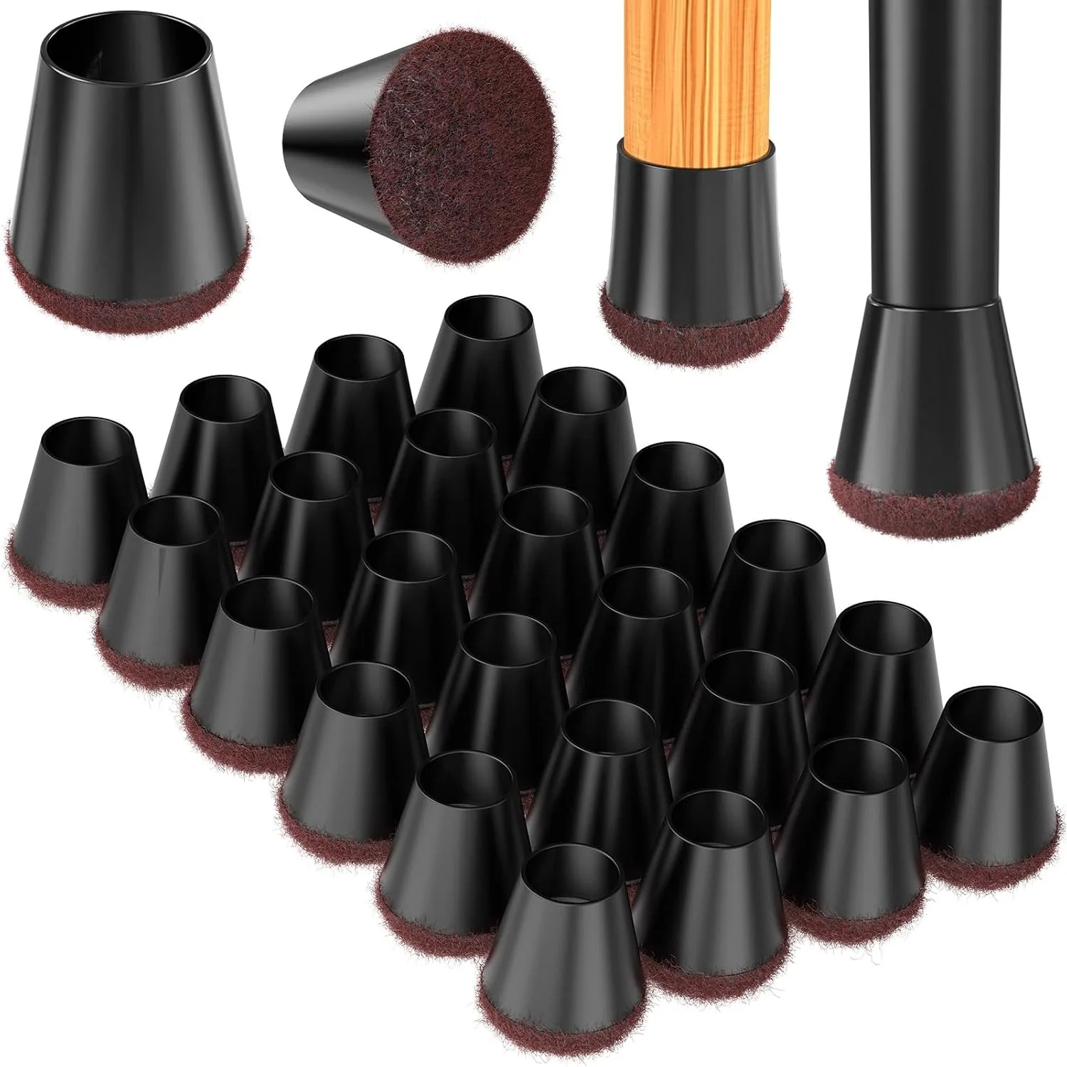 24-40 Stück Silikon-Stuhlbeinschoner, extra kleine Gummifüße, passend für 1,5-1,8 cm Möbel, lila Tischbeinabdeckungen zum Schutz vor Kratzern auf Holz/Fliesen/Boden, Filzgleiter, Stuhlbeinkappen,