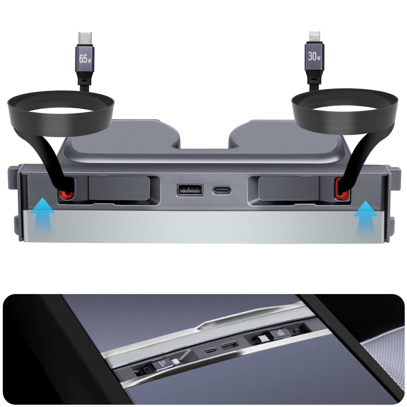 

For Model Y Juniper 2025 MultiPort Docking Station Fast Charging For Tesla Model 3 Highland 2024 2025 Center Console USB Hub
