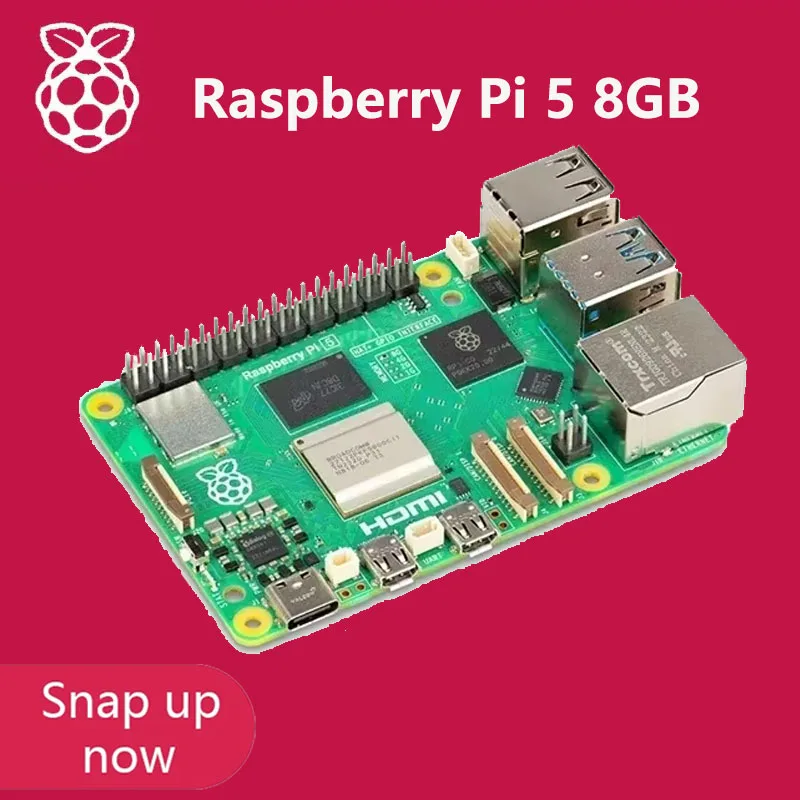 Raspberry Pi 5 8GB Cortex-A76 Linux Arm Board Python programlama PCIe Gigabit Ethernet USB3.0