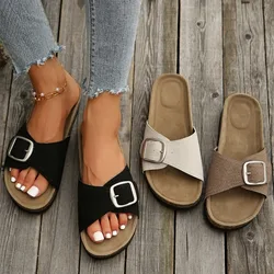 Women's Sandals Summer 2024 New Retro Women Sandals Lazy Shoes Cork Soles High-looking Shoes for Women Designer Sandals