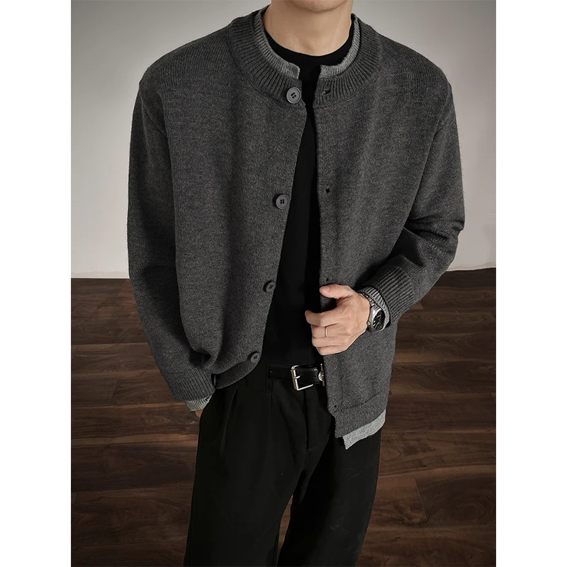 الشتاء سترة سترة الرجال الدافئة عادية محبوك سترة سترة الرجال الكورية فضفاضة طويلة الأكمام سترة رجالي البلوز الملابس