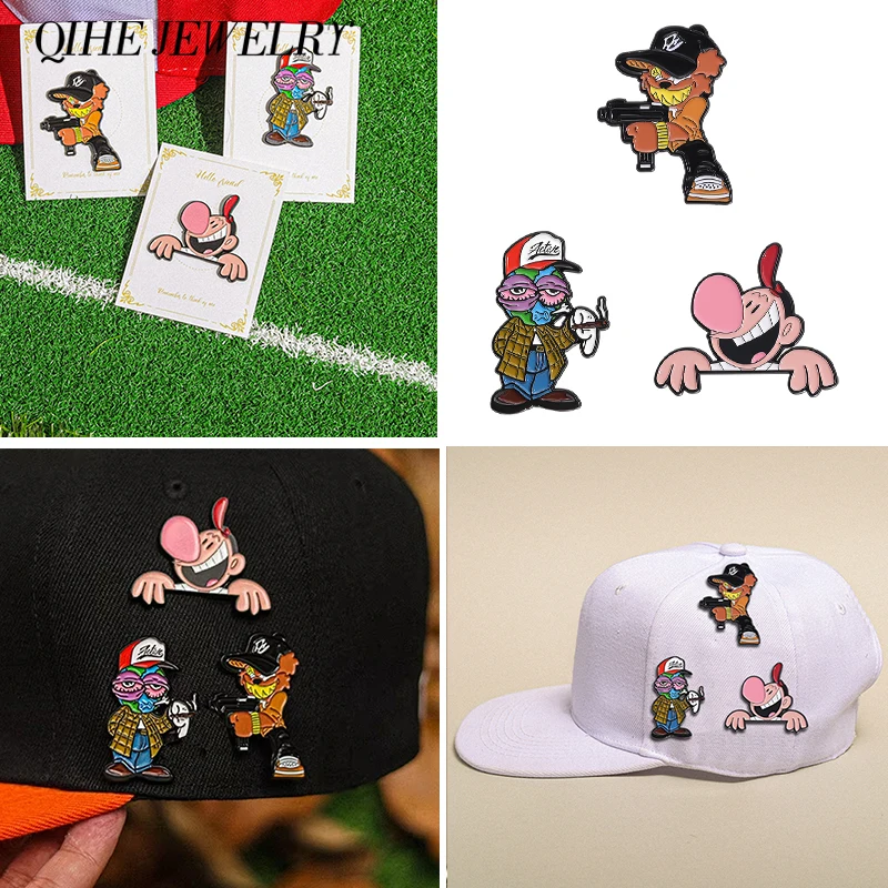 Nuevo sombrero de Metal mexicano Clip Pins dibujos animados niño decoración broche gorra baloncesto Golf sombrero Clip insignia joyería divertida regalo para amigos