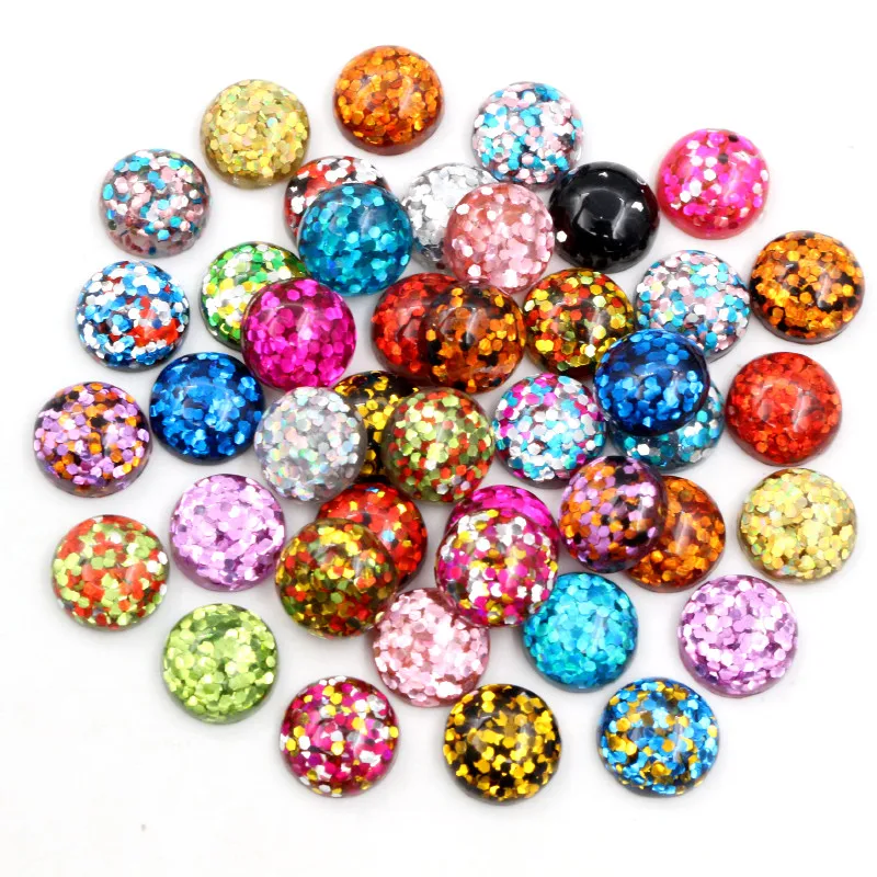 Nowa moda 40 szt. 8mm 10mm 12mm Mix kolory płaskie plecy żywiczne kaboszony kamea kopuła DIY biżuteria akcesoria akcesoria