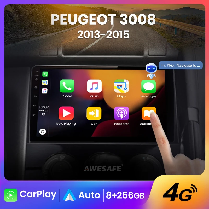 AWESAFE PX9 Plus Car Radio For Peugeot 3008 2009 - 2015 wireless CarPlay Android Auto car intelligent systems No 2 din 2din DVD