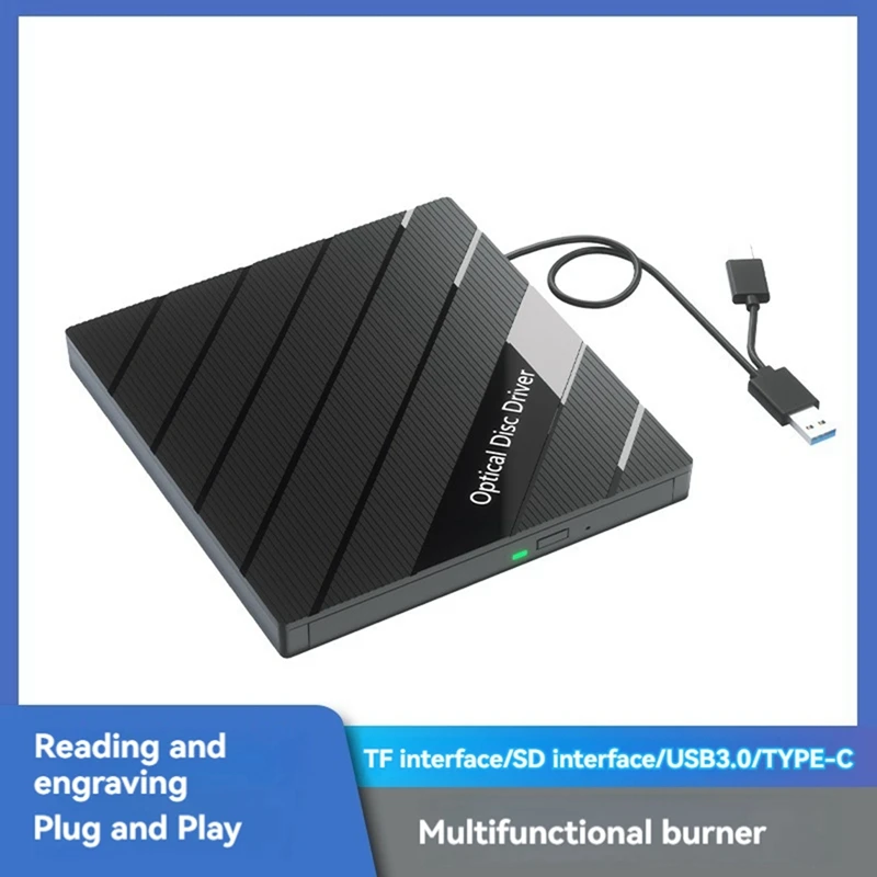 External CD DVD Drive USB3.0 Type C Optical Drive CD/DVD-RW Player Burner/Writer/Reader For Laptop PC Window