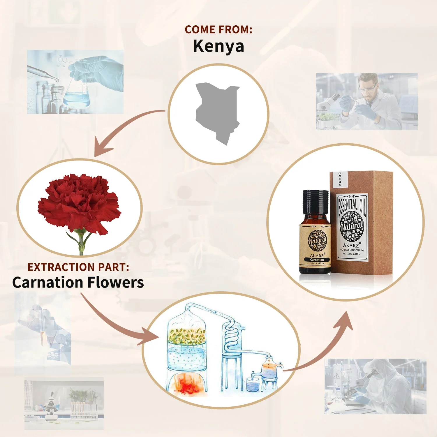 Carnation Fragrance Flavor Oil AKARZ Natural Oiliness Cosmetics Candle Soap Scents Making DIY Odorant Raw Material Carnation Oil