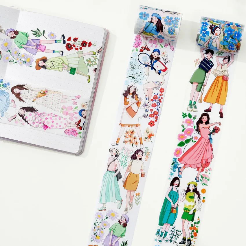 The Washi Tape Shop Figure Washi PET Masking Tapes Yong Girls Scrapbooking Papeleria Supply 6cmx5M
