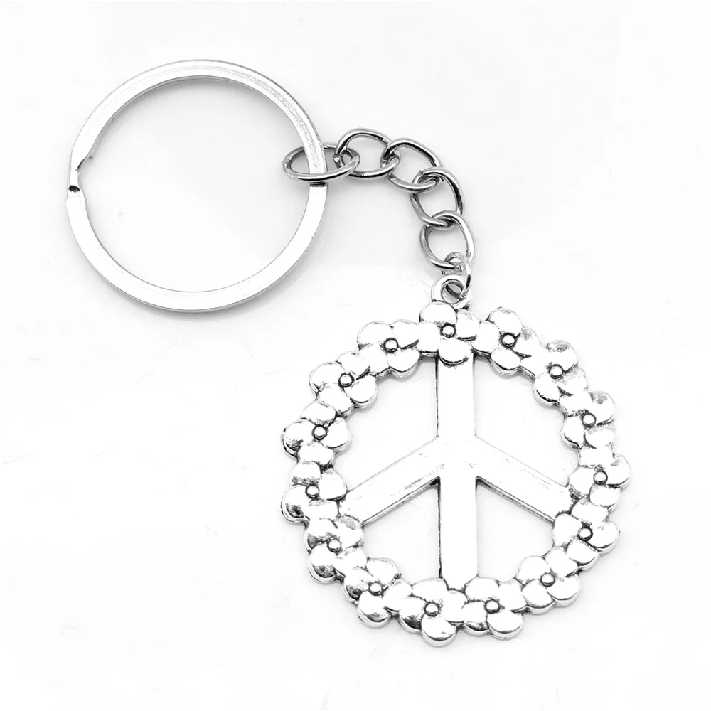 1 Piece Peace Talisman Motorcycle Key Ring Jewelry For Women 38x41mm