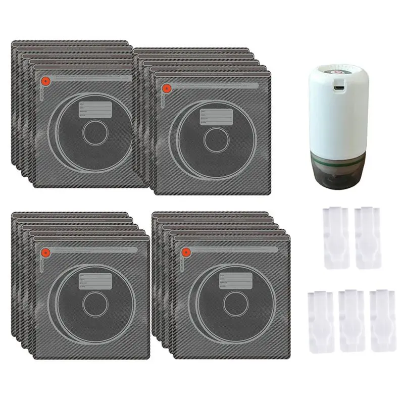 Vacuum Pump With 20 Pcs Filament Storage Bags(Light-Proof Sealed), Includes 5 Clipping Tool Kit For 3D Printer Filaments Custome
