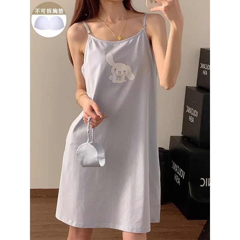 Sanrio New Cinnamoroll Babycinnamoroll Silk Pajamas Women's Cute Comfortable Cool Breathable Lightweight Home Women's Pajamas