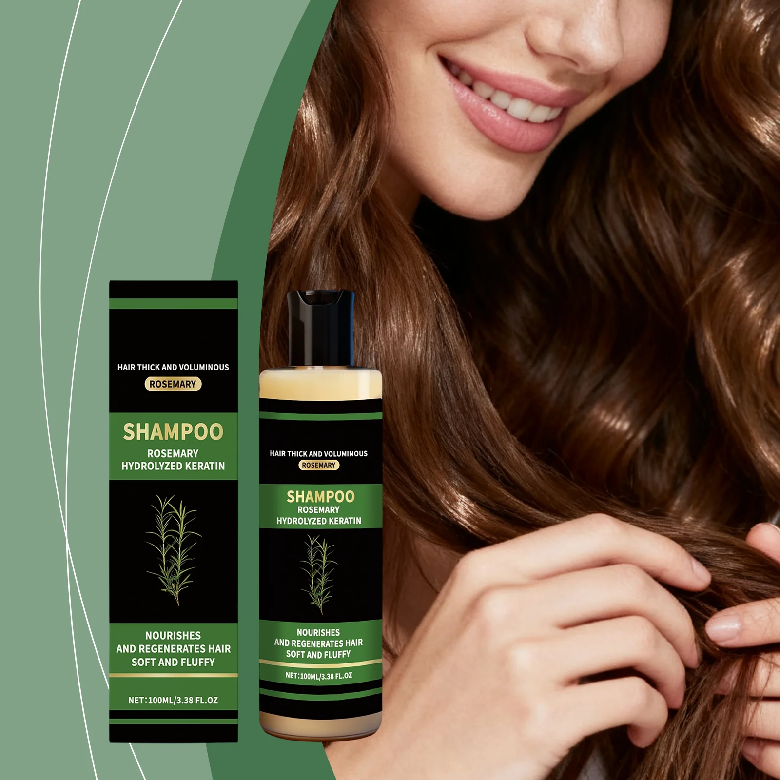 Moisturizing Shampoo For Dry Damaged Hair Treatment Keratin Rosemary Oil Shampoo Thicker Fuller Hair Volumizing Daily Scalp Care